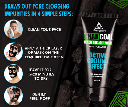 How to use UrbanGabru charcoal peel off mask in 4 steps