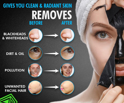 Before and after comparison for blackheads, dirt and oil with UrbanGabru charcoal mask